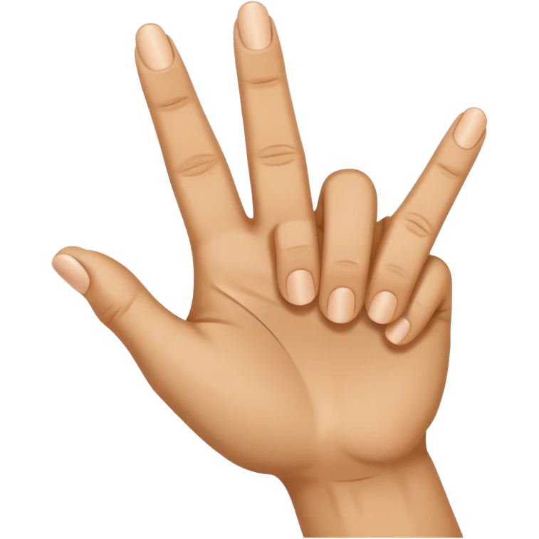 A finger pointing to a hand with three fingers up. make the finger point to the base knuckle of the three fingers that are up emoji