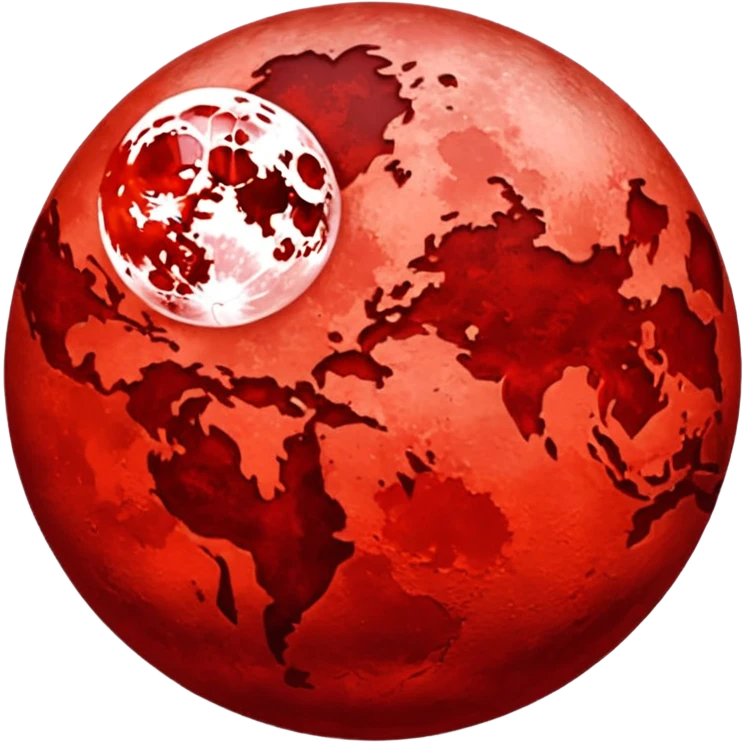 Blood moon without eyes mouth or nose emoji