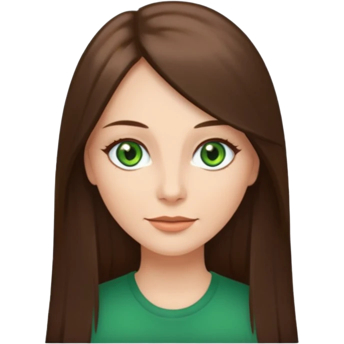 Pretty 43 year old woman with green eyes and long straight Ash-brown hair  emoji