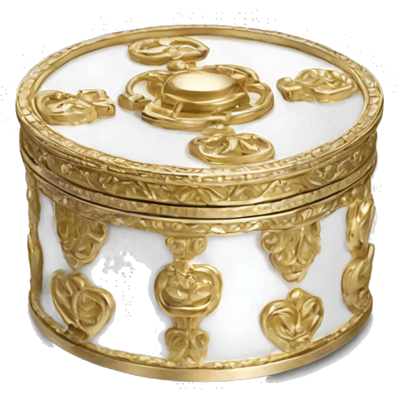 White gold round trinket box emoji