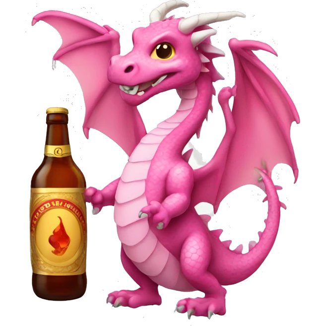 Pink dragon with alcohol  emoji