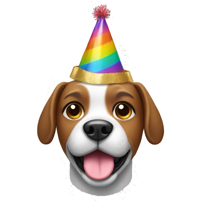 Dog with a party hat emoji