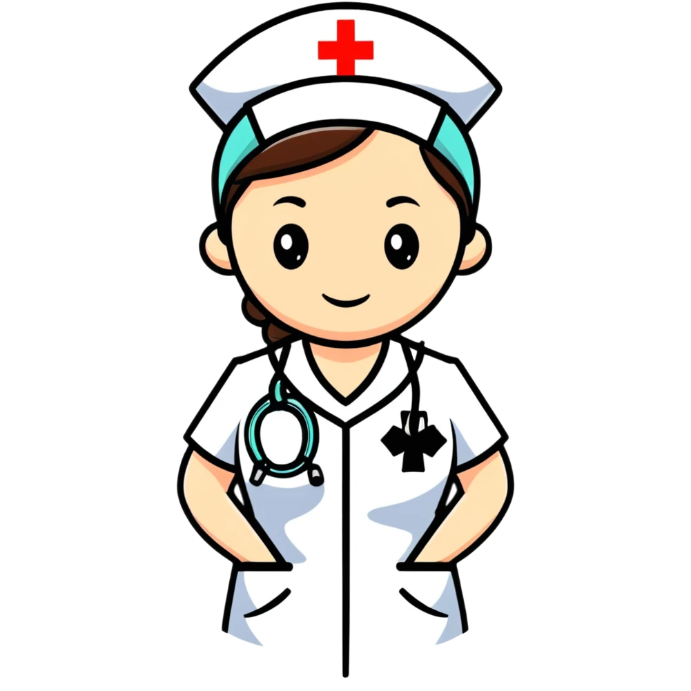 caring nurse with medical cross symbol emoji
