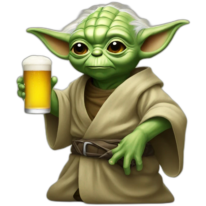 yoda drink a beer emoji