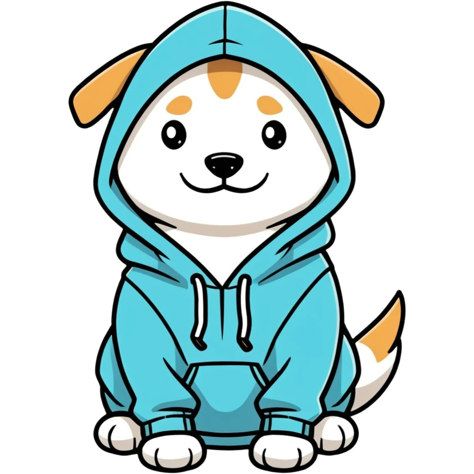 Dog wearing a hoodie emoji