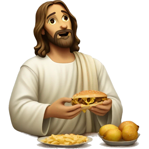 Jesus eating  emoji