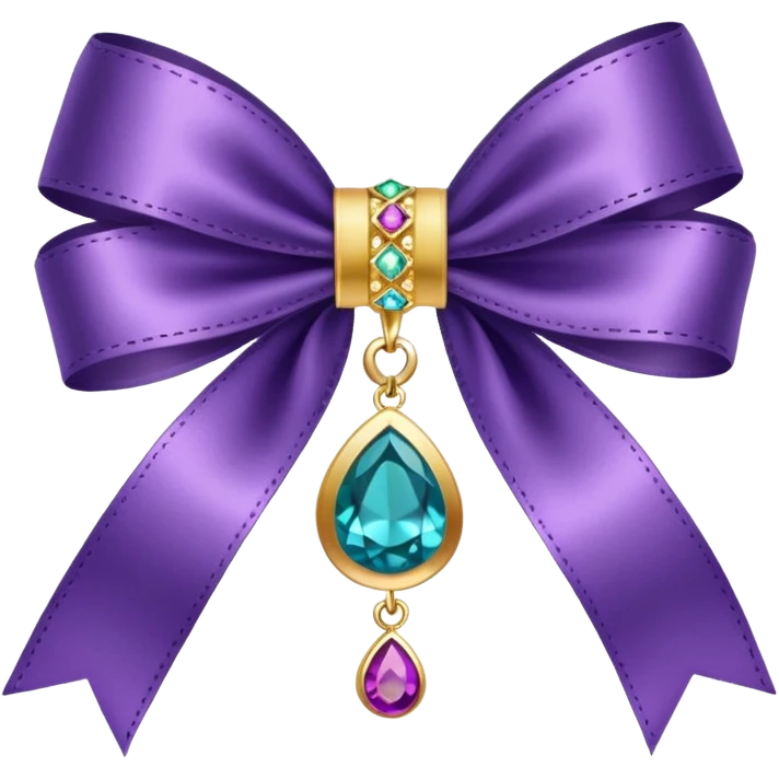 violet ribbon with jewelry emoji