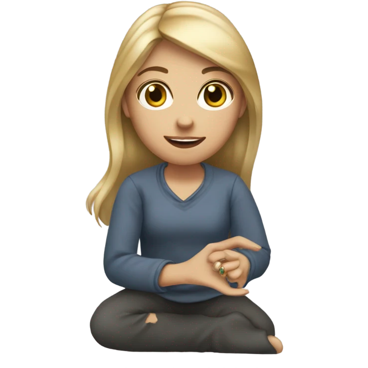 Dirty blonde haired girl proposing  emoji
