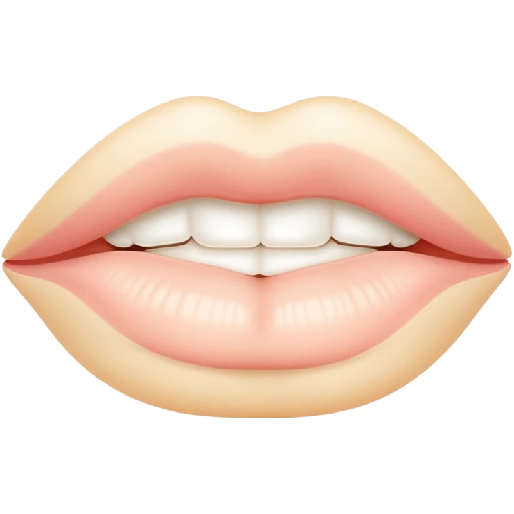 Milk-colored lips emoji