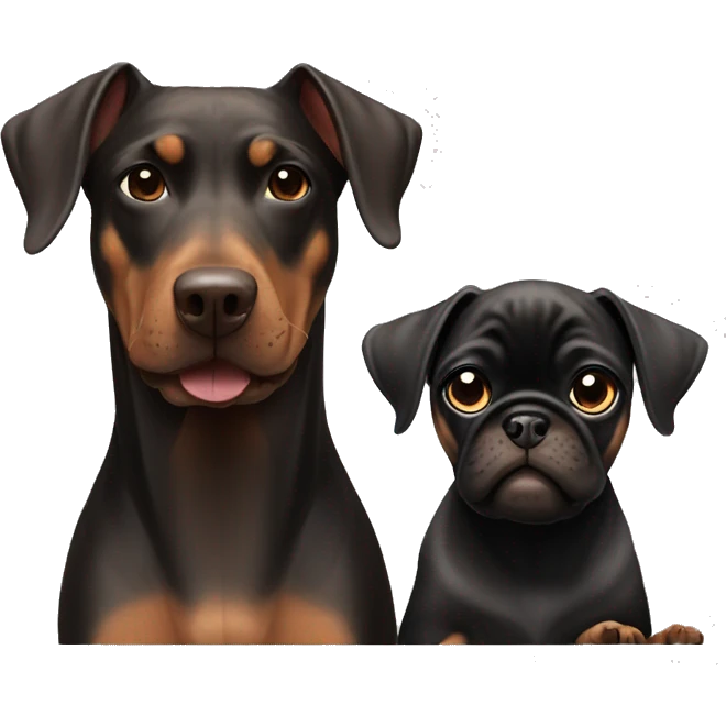 Doberman and pug emoji