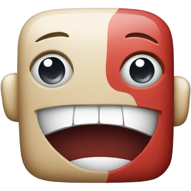 Red smartphone nervous emoji