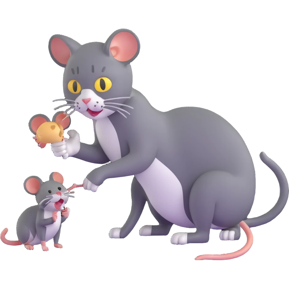 cat eating a mouse emoji