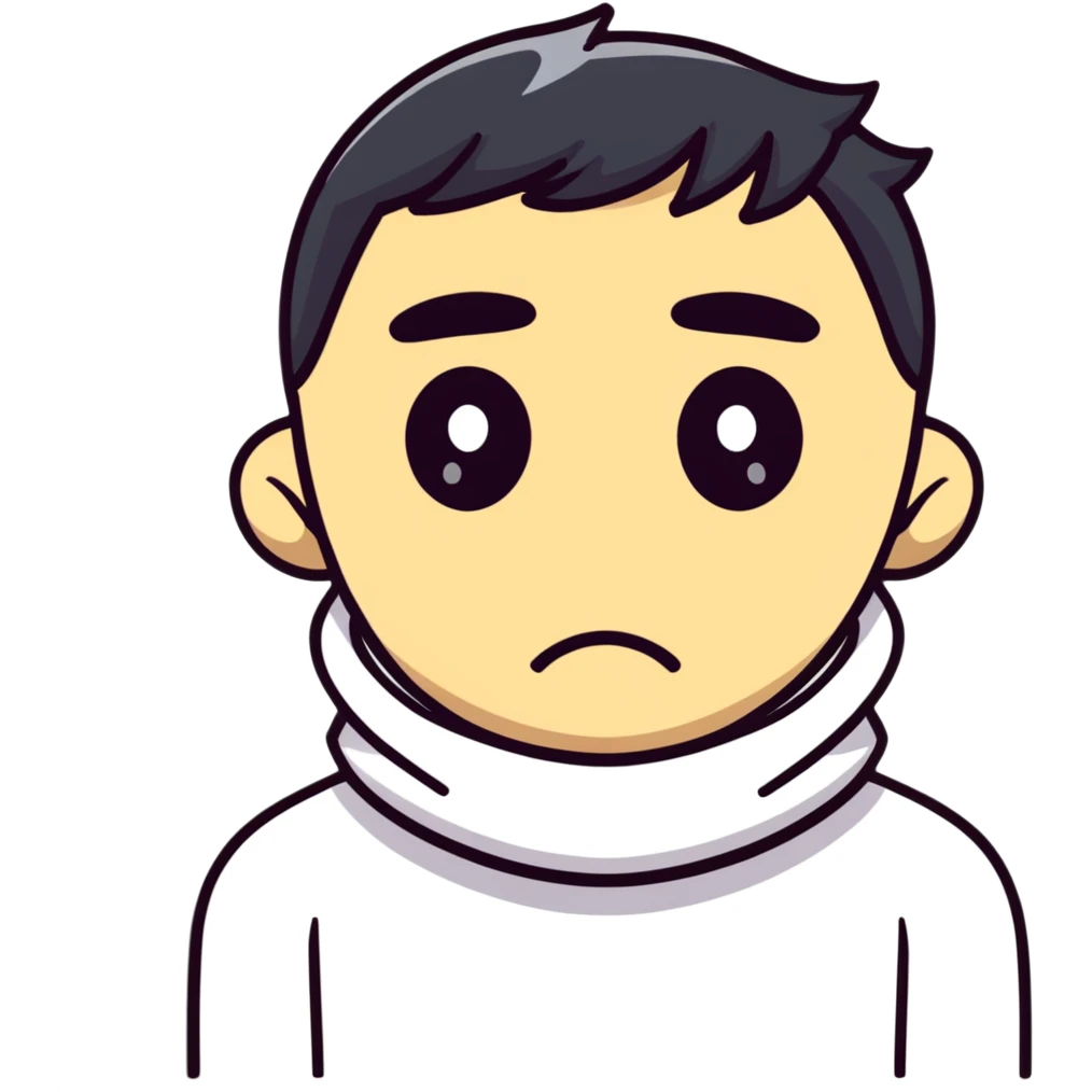 cartoon face with two hands around neck, wide eyes, annoyed face emoji