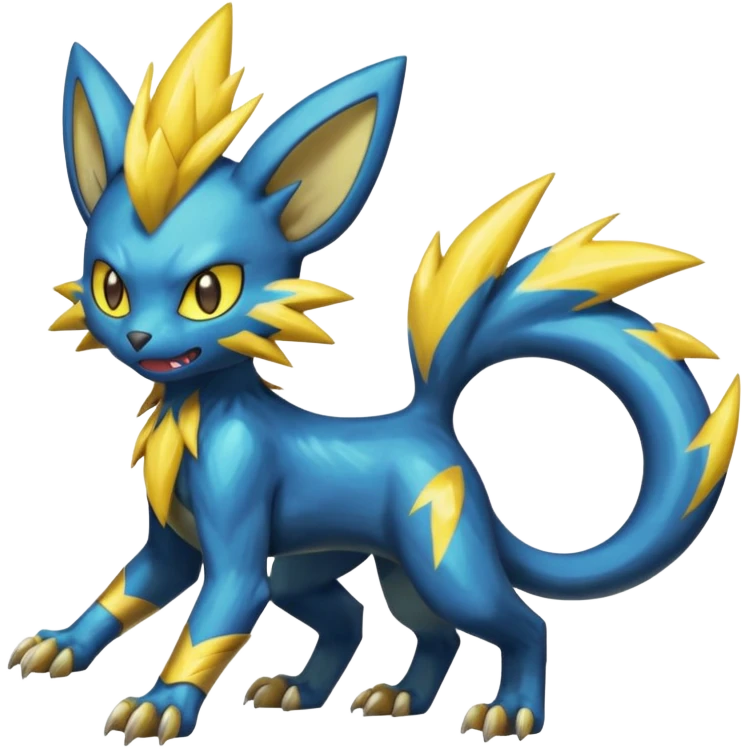 Shiny Colorful Crazy Manic Feral Manectric-Shinx-Luxray-Electrike-Pokémon-Fakémon-fusion emoji