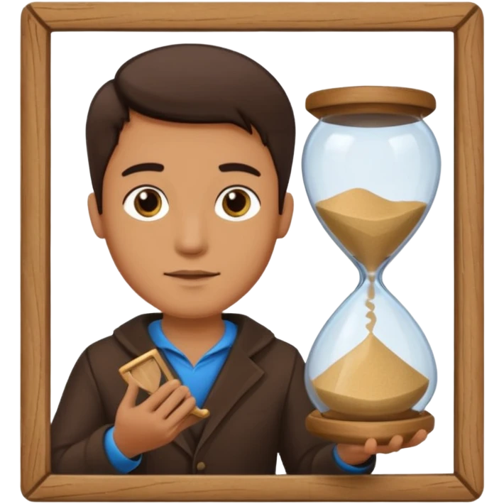 man holding sand time emoji