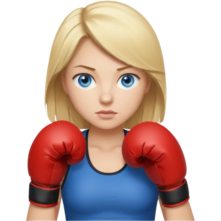 Rubia de ojos azules boxeo emoji