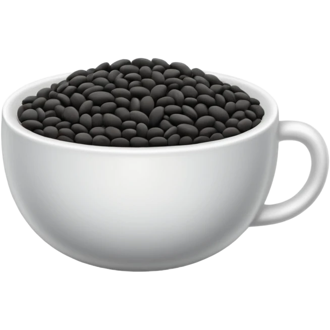 cup of black sesame seeds without a face emoji