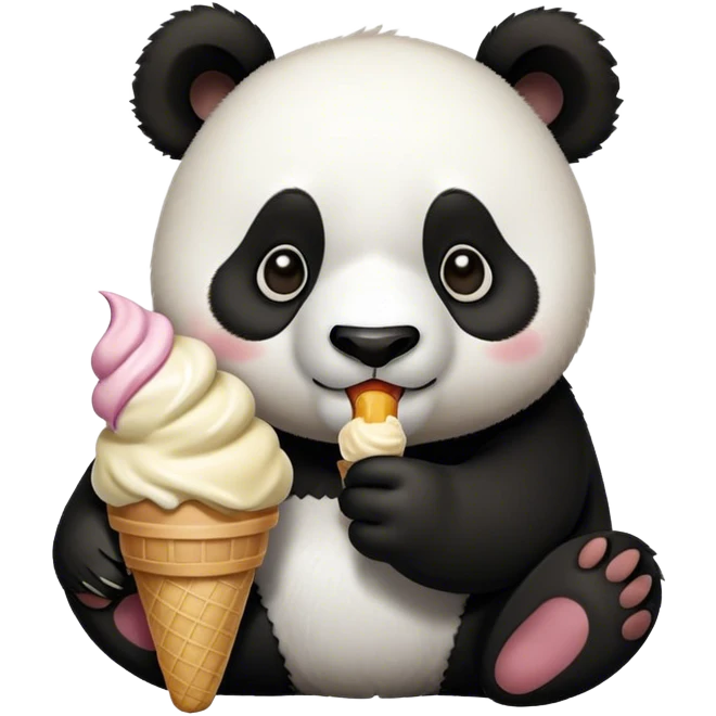 Panda eating ice créame emoji