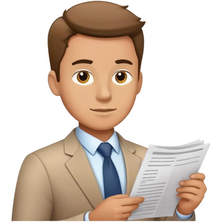 male office worker reviewing paperwork emoji