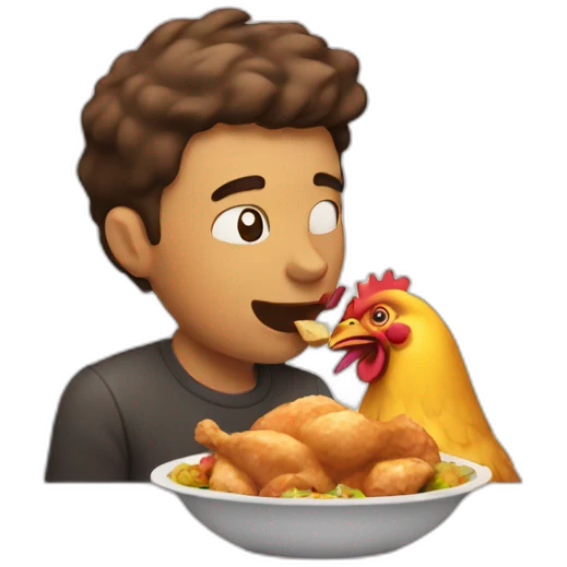 man eating a chiken emoji