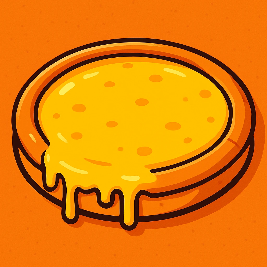 a pizza with only cheese, no toppings, fun and appealing style emoji
