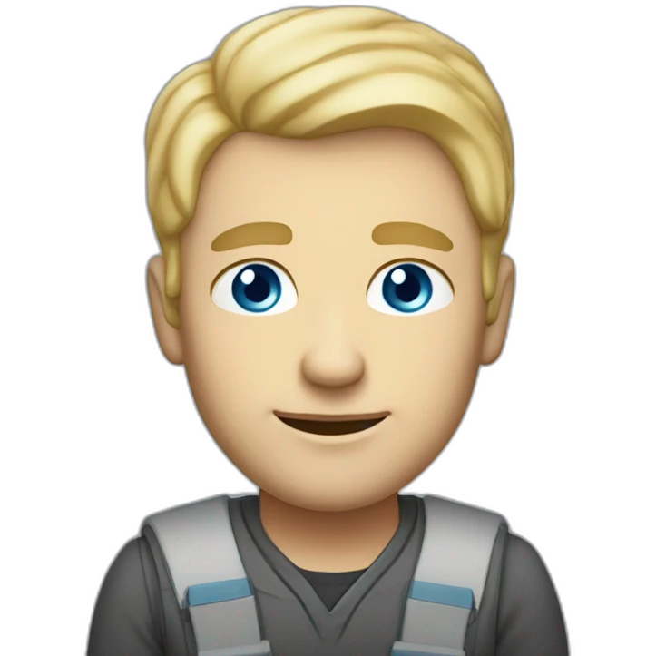 52 year old blue-eyed blonde-haired personable trustworthy professional male emoji