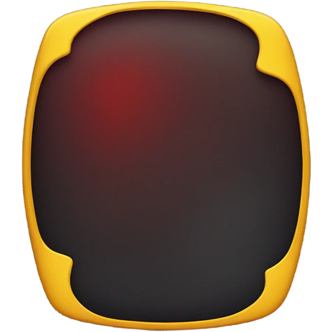 A wavy black and red rectangle with a medium sized yellow circle in the middle in Australia emoji
