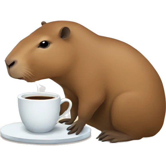 capybara drinking coffee  emoji