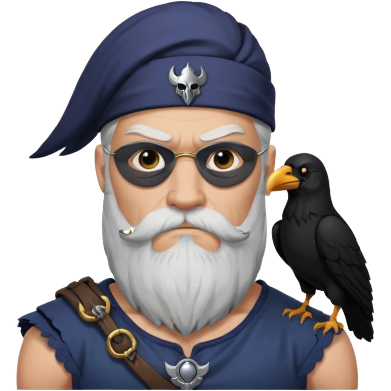 odin with eyepatch and raven on his shoulder emoji