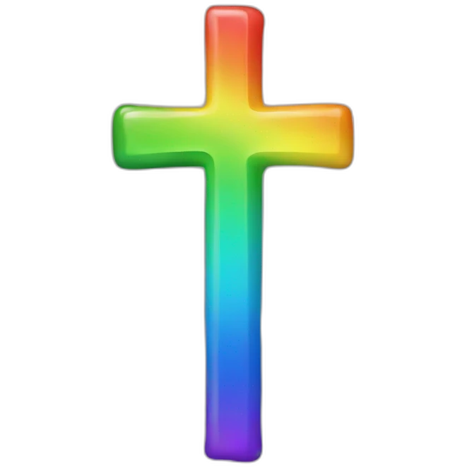 Cross and rainbow emoji