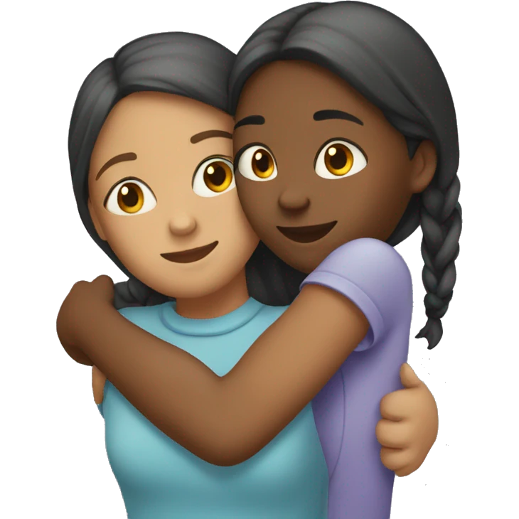 two girls hugging emoji