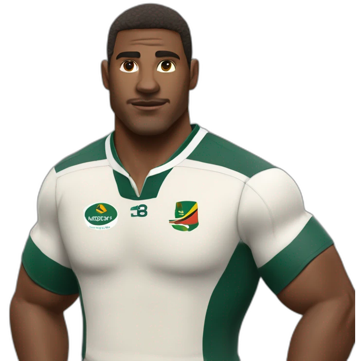 Joueur rugby Sud africain rafu coude en avant emoji
