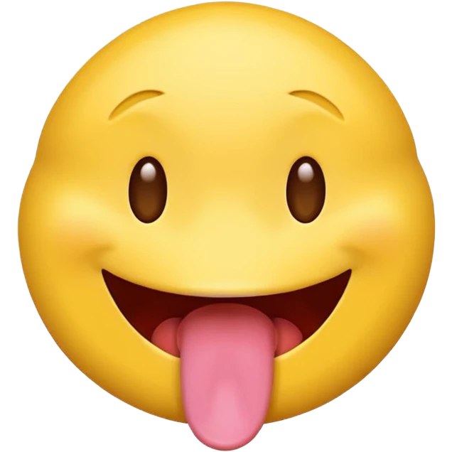 yellow emoji face with tongue sticking out and swinging back and forth emoji