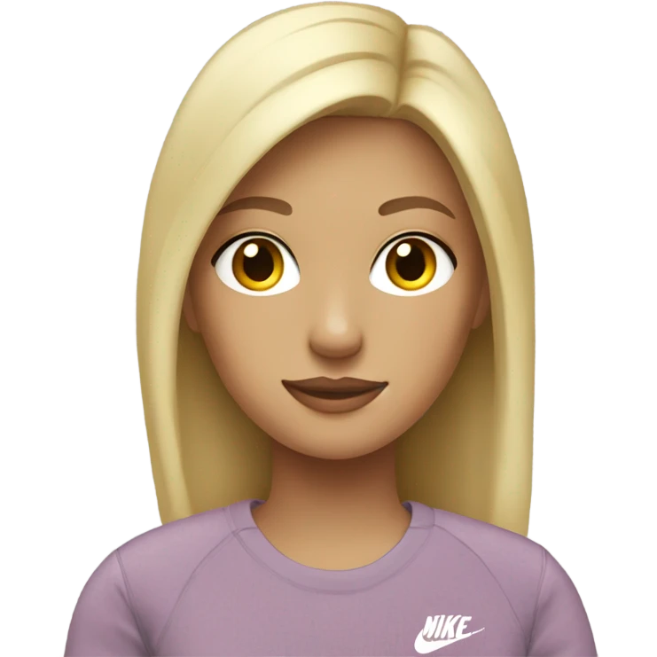 blonde girl with a nike sweater emoji