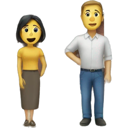 a house in front a man and woman emoji