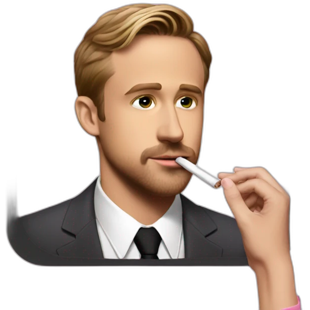 Ryan gosling in pink smoking  emoji