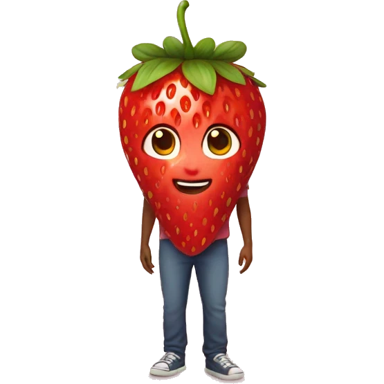 Strawberry as human emoji