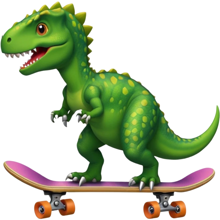 Dinosaur on a skateboard emoji