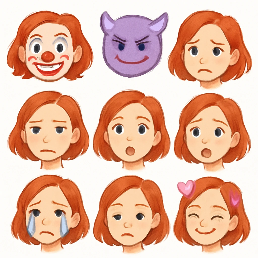 White girl with red hair emoji
