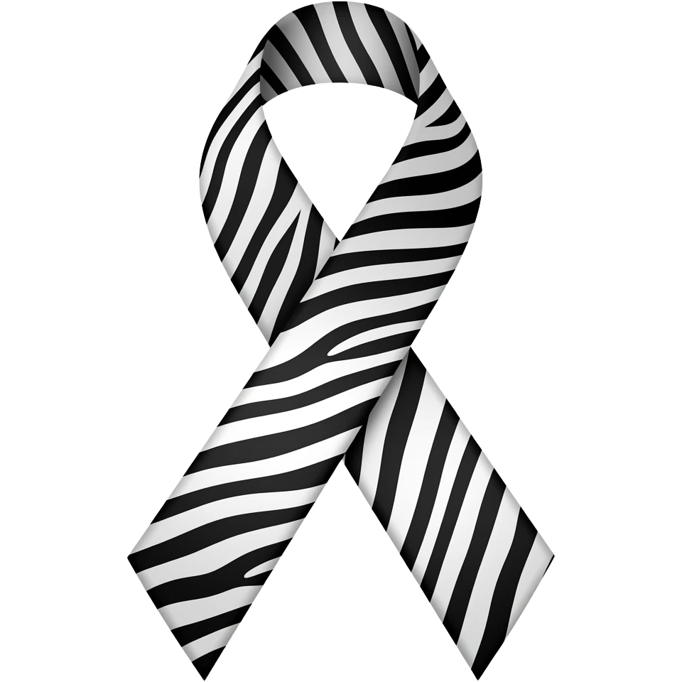 zebra print awareness ribbon emoji
