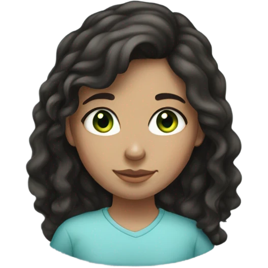 teenage girl, dark brunette, blueish green eyes, a bit of freckles emoji