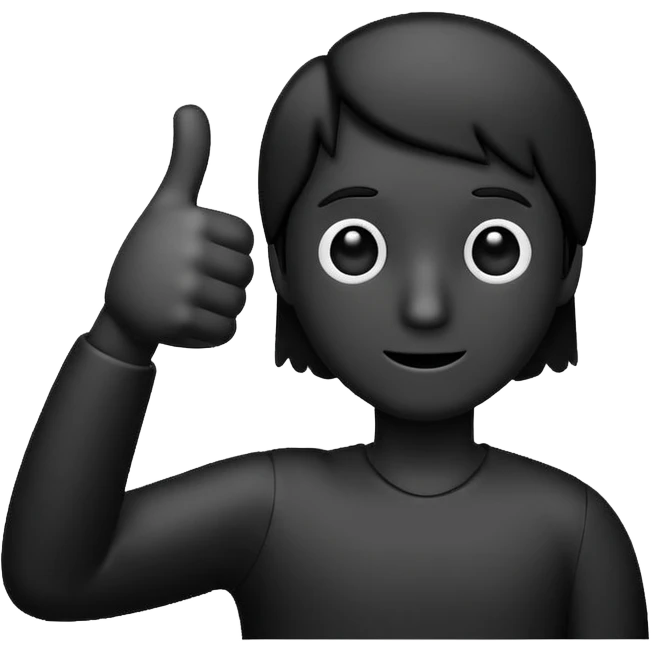 Stickman raising thumb emoji