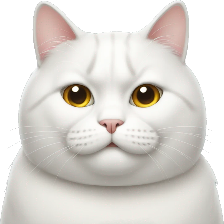 fat white cat emoji