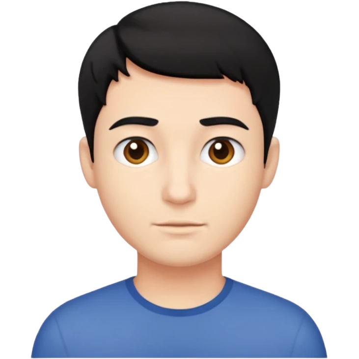 man with short black hair emoji