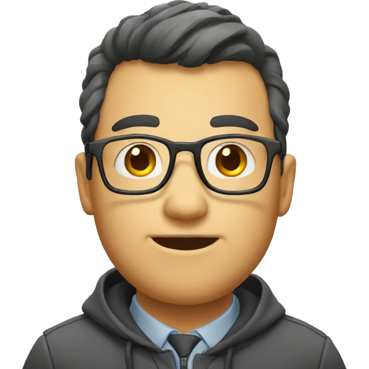 Nerd emoji with a double chin emoji