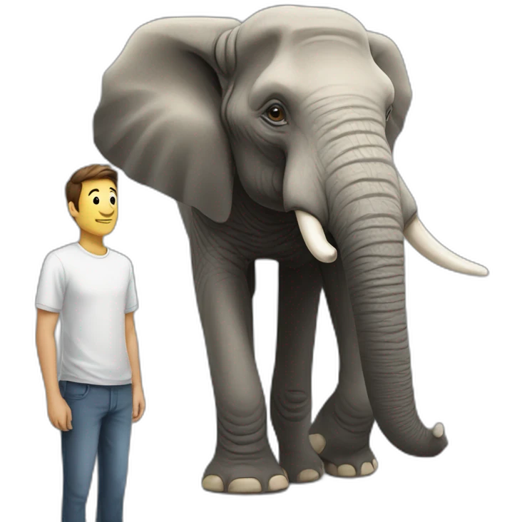 elephant next to a man emoji