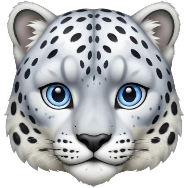  Snow leopard-whole body-eyes are blue emoji