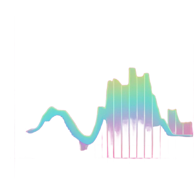 vaporware color themed line chart, stock price going up emoji