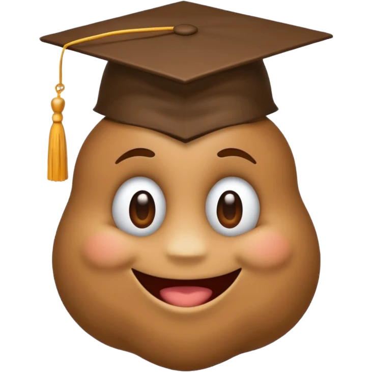 poop emoji with grad cap on emoji
