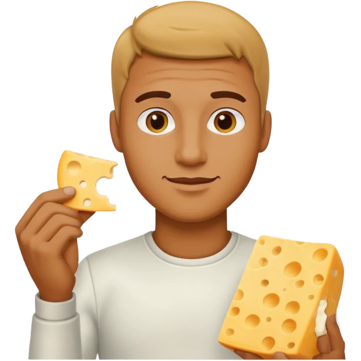 man holding cheese piece emoji